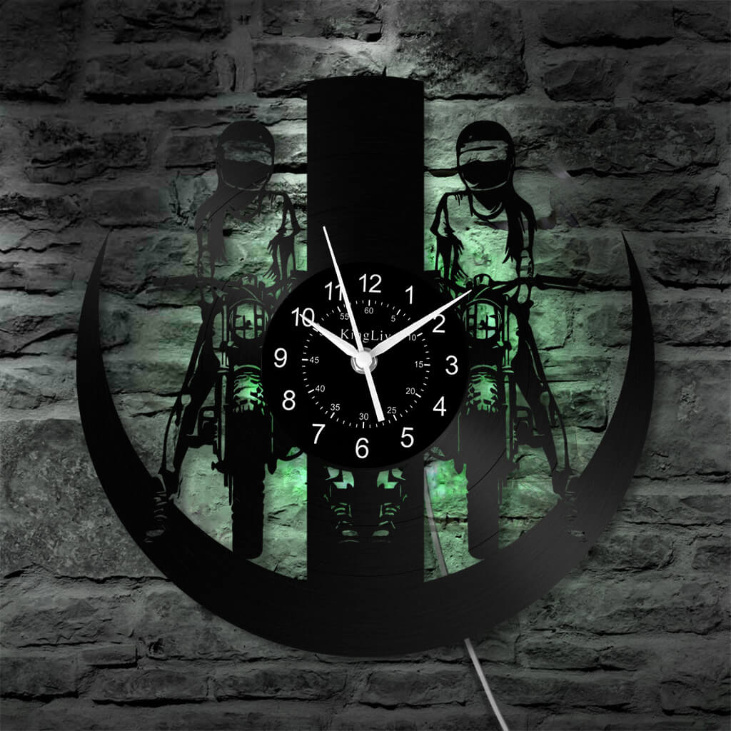 LED Vinyl Wall Clock | Dirt Bike Motocross | 12'' | 0327WPB
