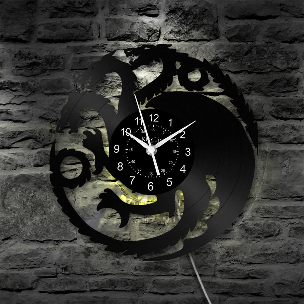 LED Vinyl Wall Clock | Dragon | 12''