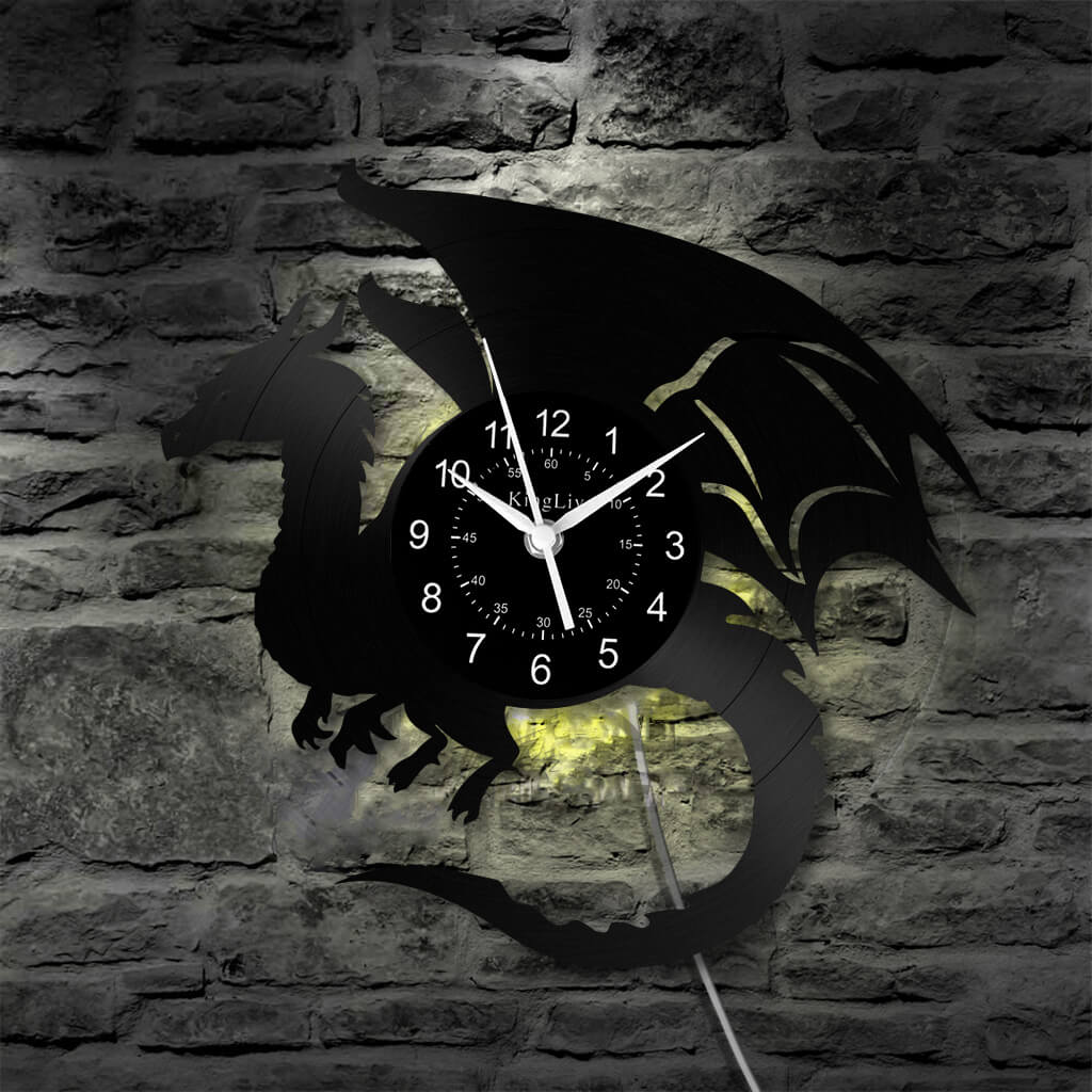 LED Vinyl Wall Clock | Dragon | 12''