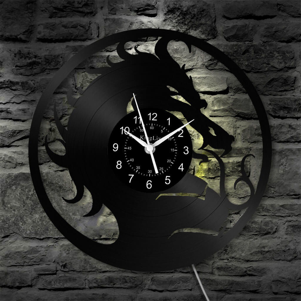 LED Vinyl Wall Clock | Dragon | 12''