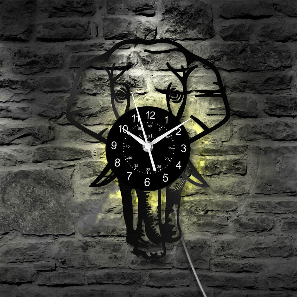 LED Vinyl Wall Clock | Elephant | 12''
