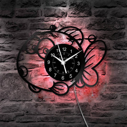 LED Vinyl Wall Clock | Fish | 12'' | 0190WPB