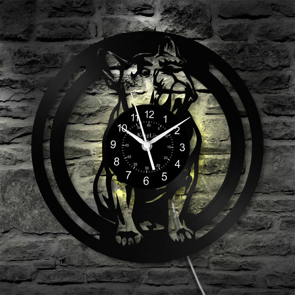 LED Vinyl Wall Clock | French Bulldog | 12'' | 0239WPB