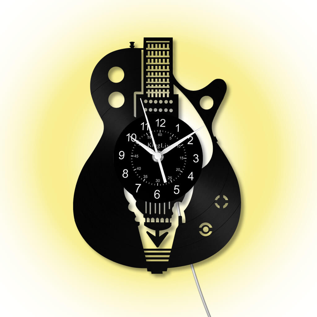 LED Vinyl Wall Clock | Guitar | 12'' | 0027WPB2