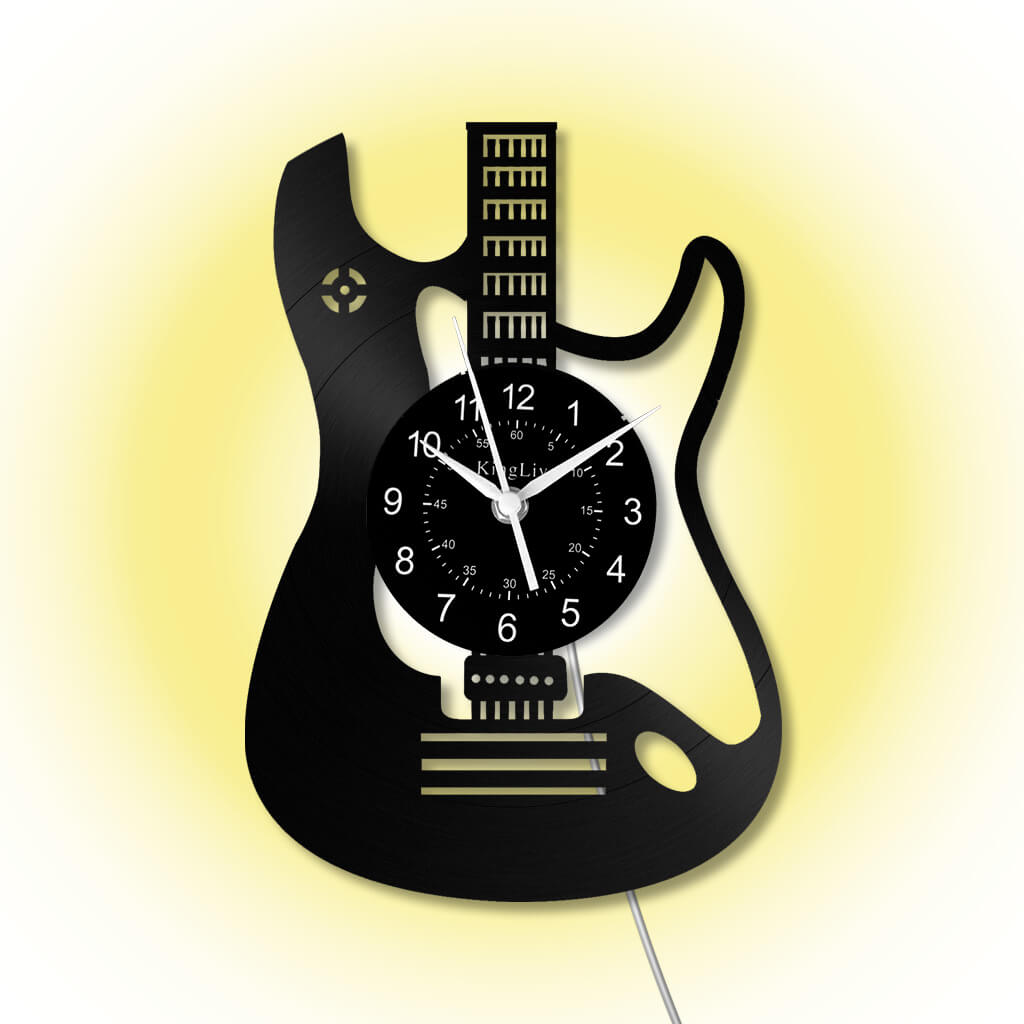 LED Vinyl Wall Clock | Guitar Custom | 12'' | 0264WPB