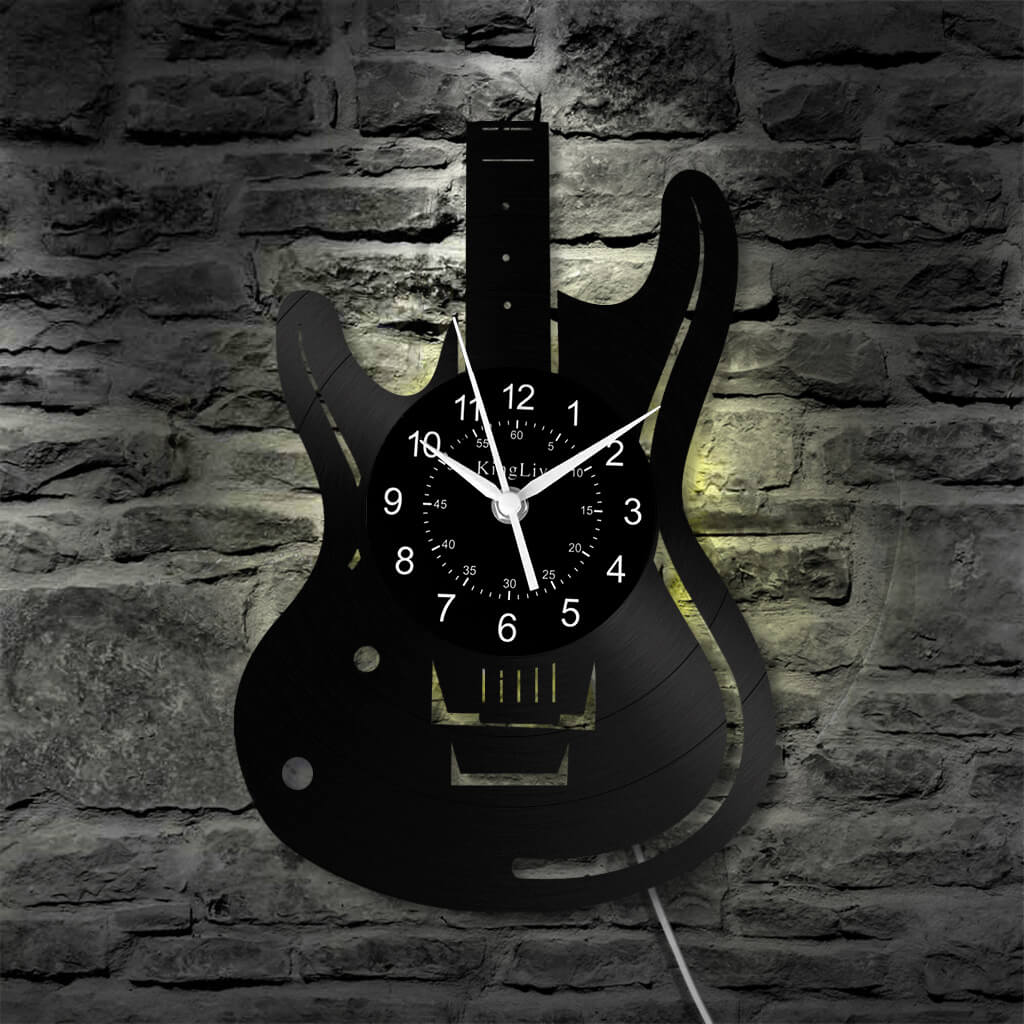 LED Vinyl Wall Clock | Guitar Custom | 12'' | 0264WPB