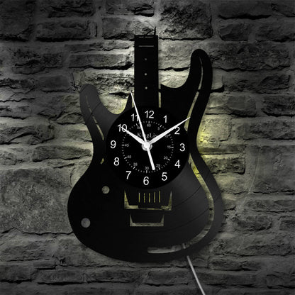 LED Vinyl Wall Clock | Guitar Custom | 12'' | 0264WPB