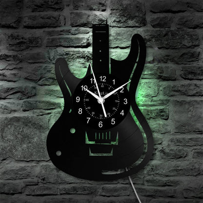 LED Vinyl Wall Clock | Guitar Music | 12''