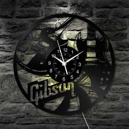 LED Vinyl Wall Clock | Guitar Music | 12''