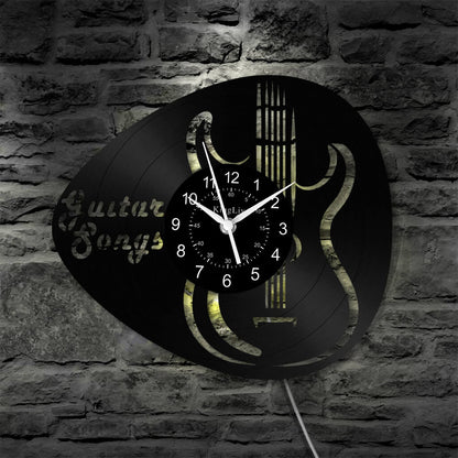 LED Vinyl Wall Clock | Guitar Music | 12''