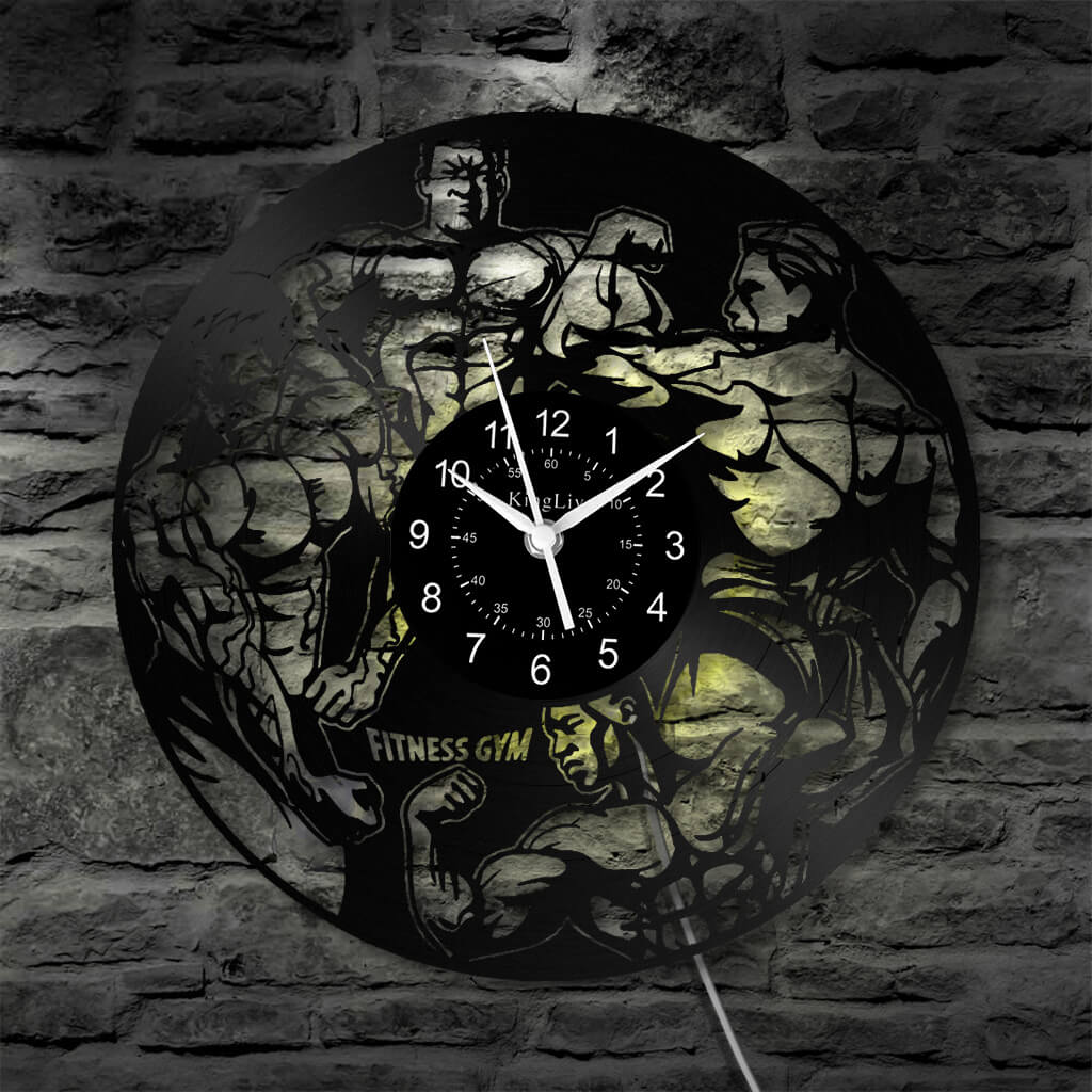 LED Vinyl Wall Clock | Gym | 12'' | 0292WPB