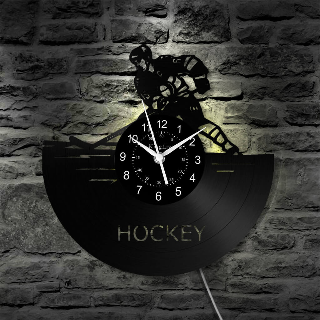 LED Vinyl Wall Clock | Hockey | 12''