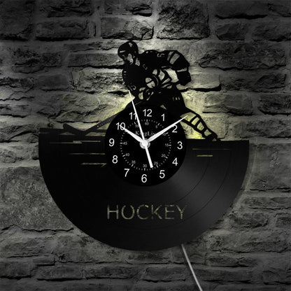 LED Vinyl Wall Clock | Hockey | 12''