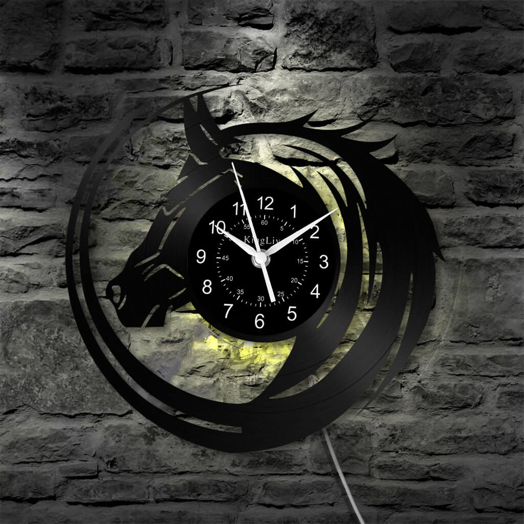 LED Vinyl Wall Clock | Horse | 0114WPBN