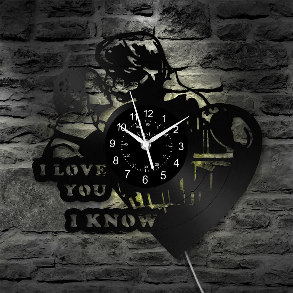 LED Vinyl Wall Clock | I Love You | 12'' | 0218WPB