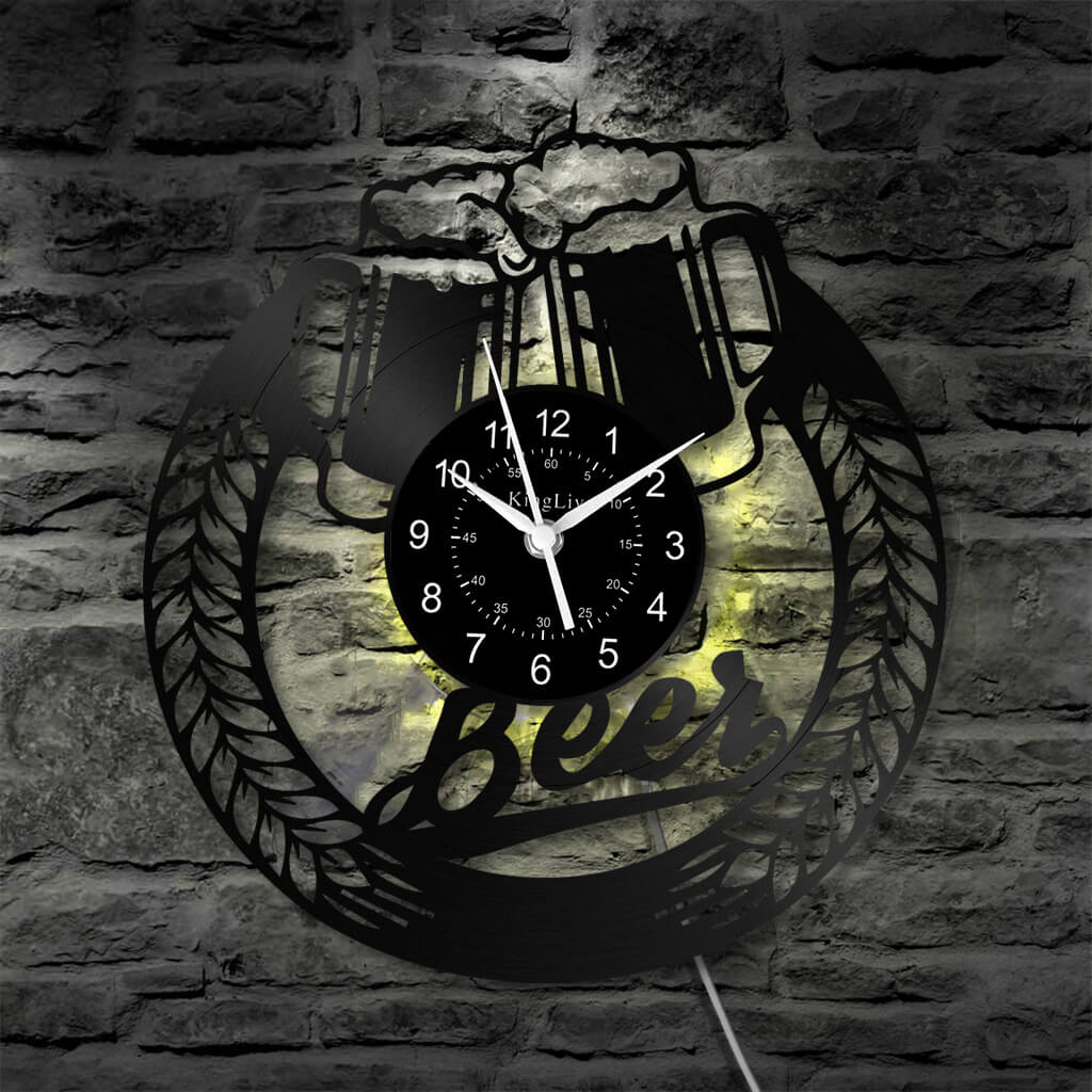 LED Vinyl Wall Clock | Beer | 12'' | 0238WPB