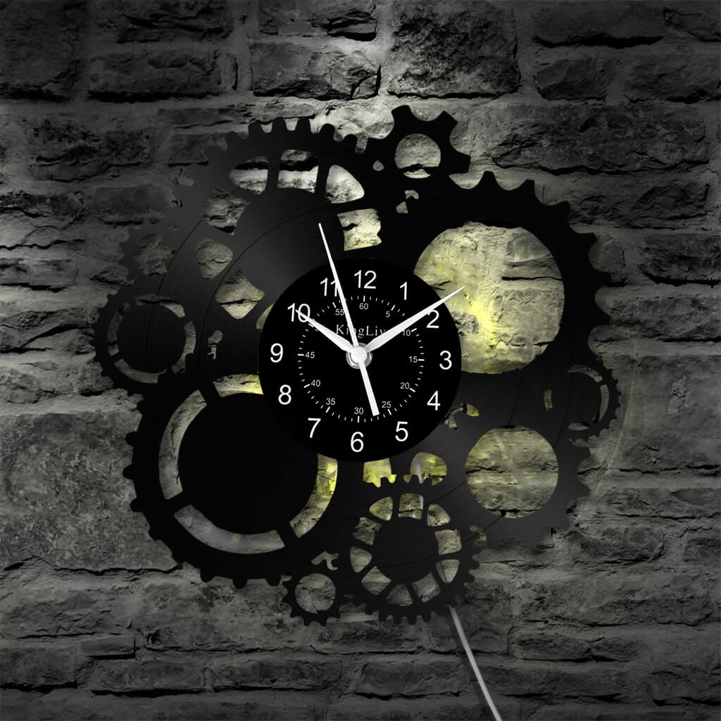 LED Vinyl Wall Clock | Steampunk | 12'' | 0022WPB