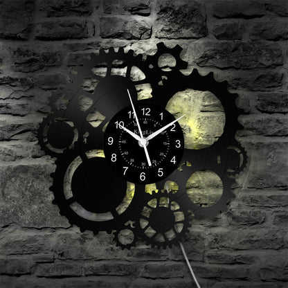 LED Vinyl Wall Clock | Steampunk | 12'' | 0022WPB