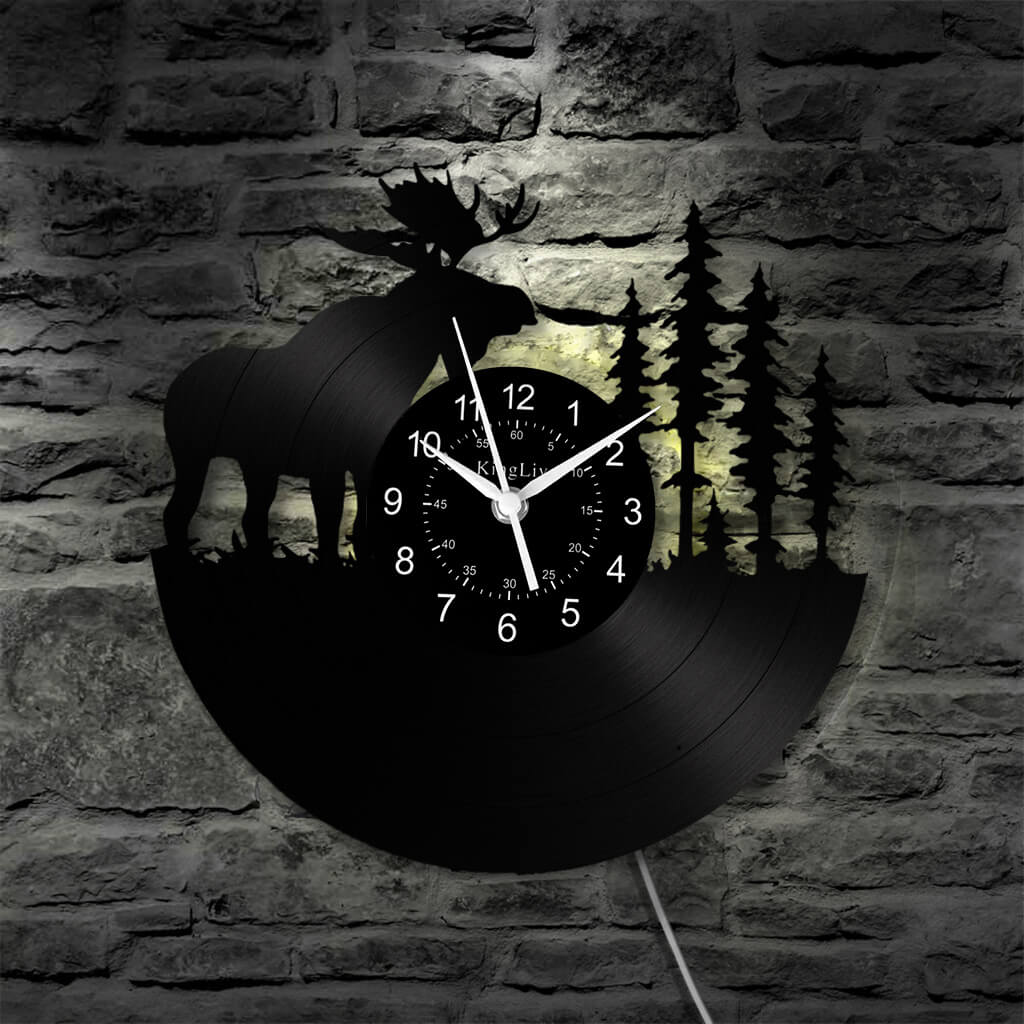 LED Vinyl Wall Clock | Moose Deer