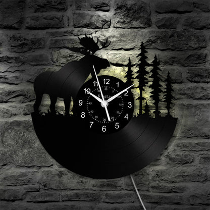 LED Vinyl Wall Clock | Moose Deer