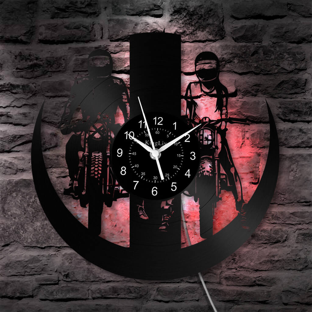 LED Vinyl Wall Clock | Dirt Bike Motocross | 12'' | 0287WPB