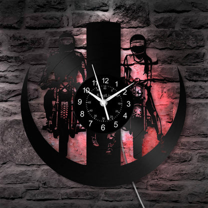 LED Vinyl Wall Clock | Dirt Bike Motocross | 12'' | 0287WPB