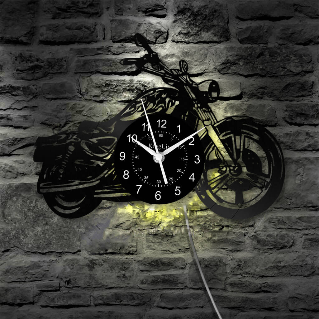 LED Vinyl Wall Clock | Motorcycle | 0132WPBN