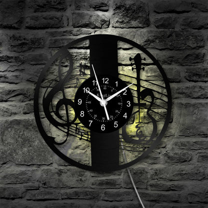 LED Vinyl Wall Clock | Violin Music | 12'' | 0291WPB