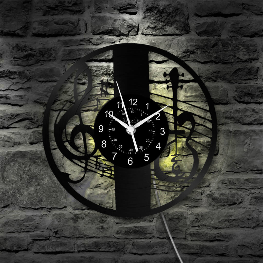LED Vinyl Wall Clock | Violin Music | 12'' | 0291WPB