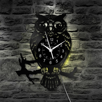 LED Vinyl Wall Clock | Owl