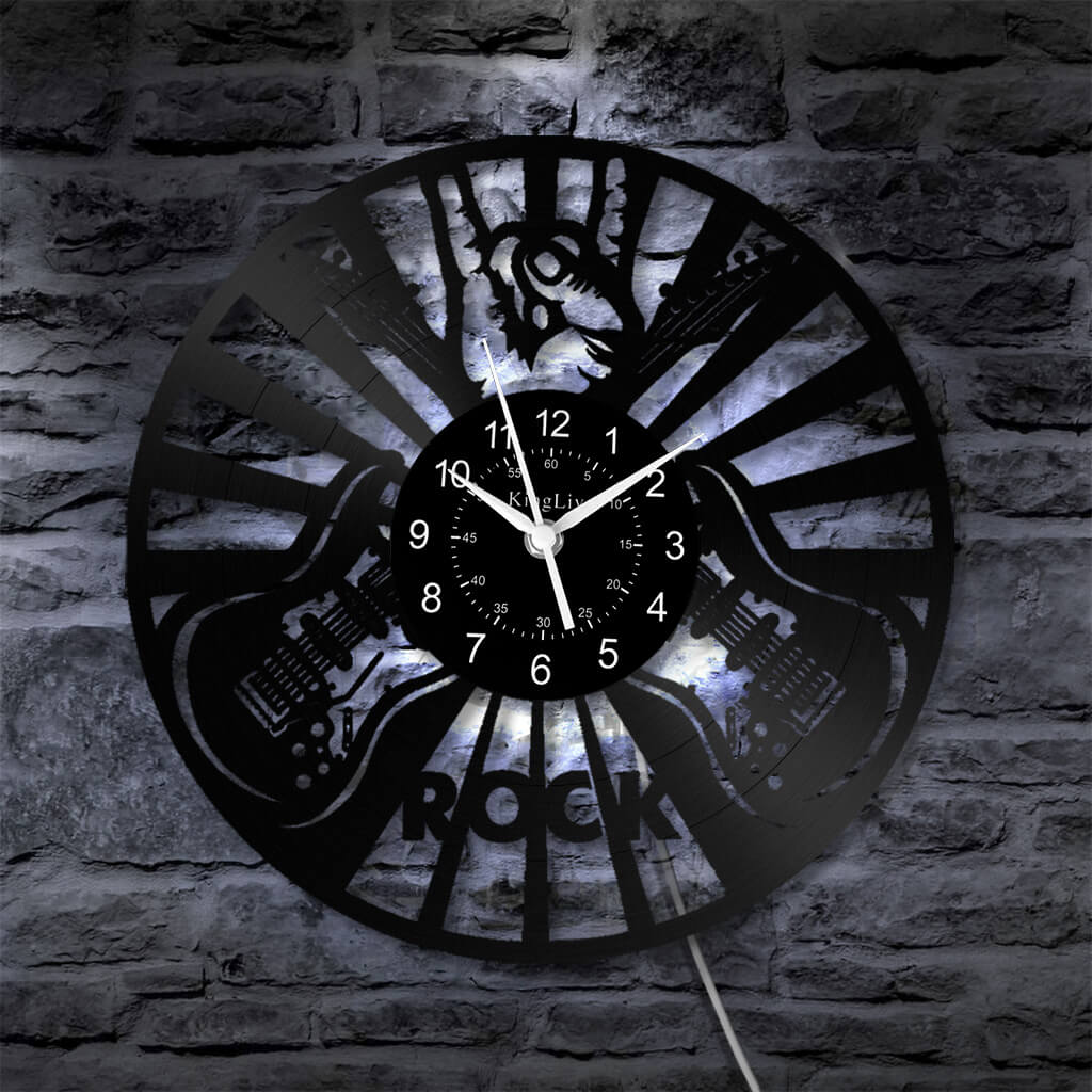 LED Vinyl Wall Clock | Guitar Music | 12''