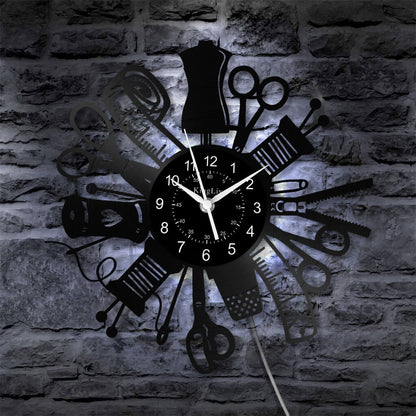 LED Vinyl Wall Clock | Sewing | 12'' | 0211WPB