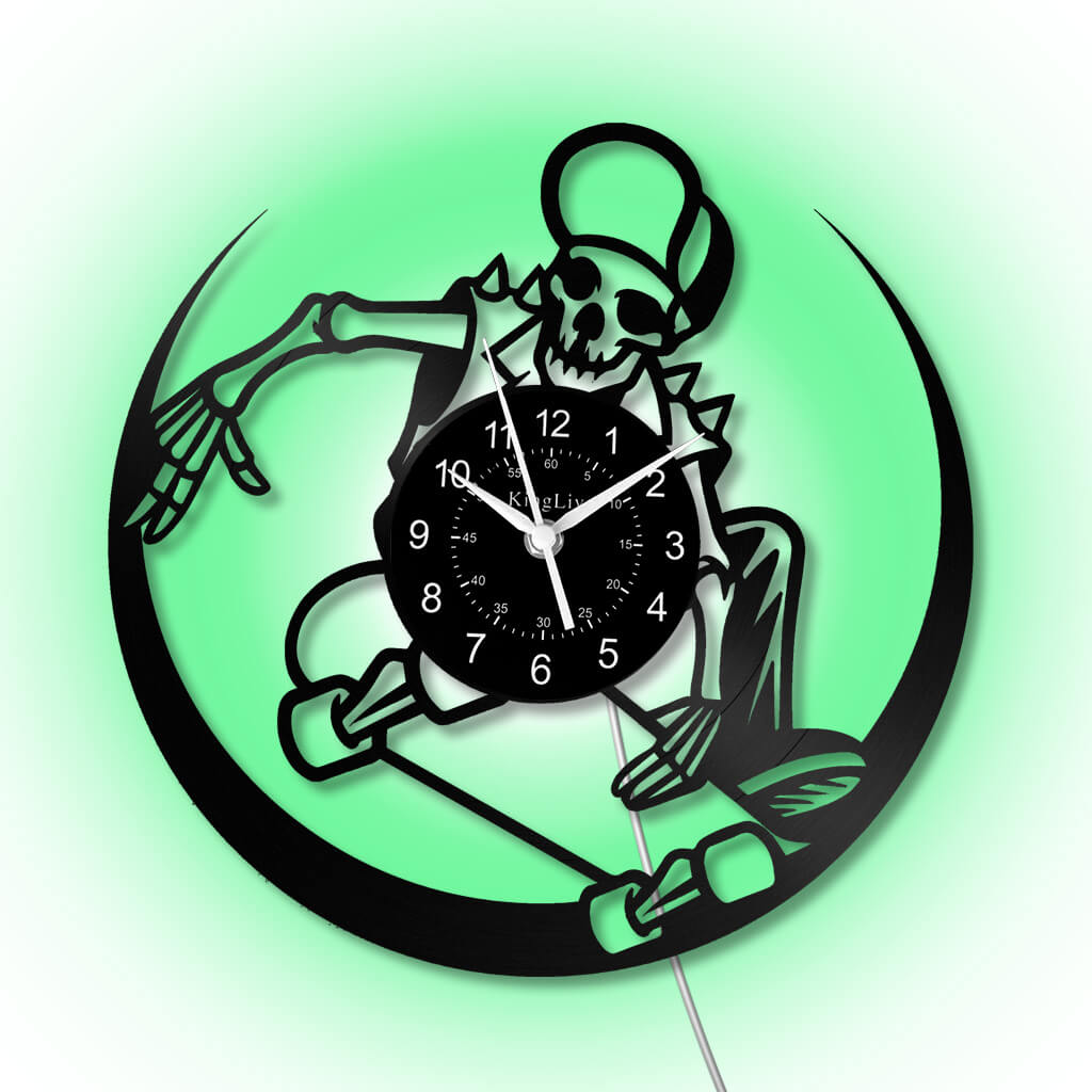 LED Vinyl Wall Clock | Skateboarding | 12'' | 0301WPB