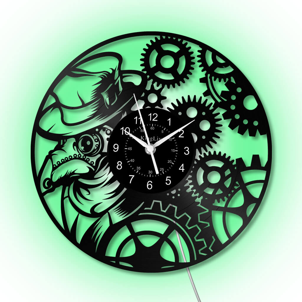 LED Vinyl Wall Clock | Steampunk | 12'' | 0303WPB