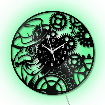 LED Vinyl Wall Clock | Steampunk | 12'' | 0303WPB