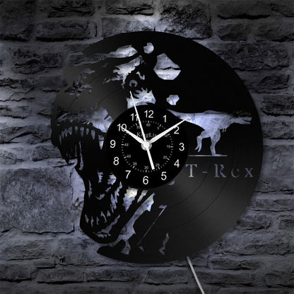 LED Vinyl Wall Clock | Dinosaur | 12'' | 0300WPB