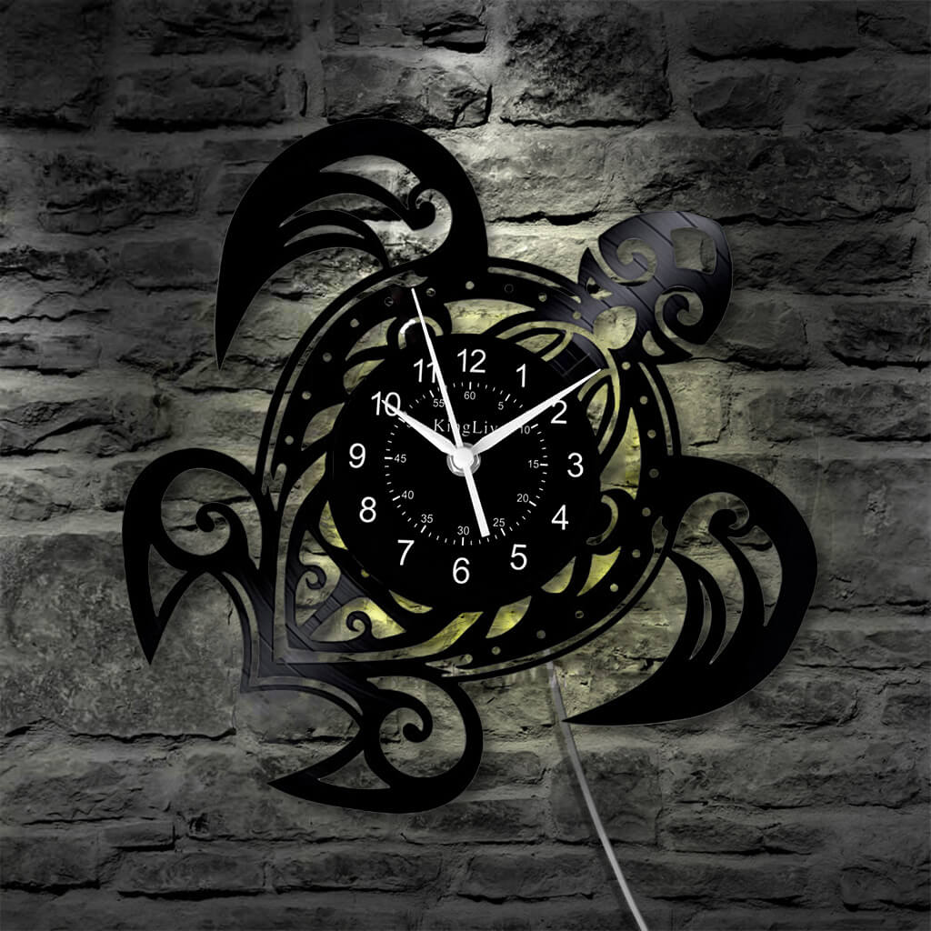 LED Vinyl Wall Clock | Turtle | 0112WPB