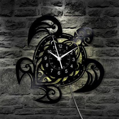 LED Vinyl Wall Clock | Turtle | 0112WPB