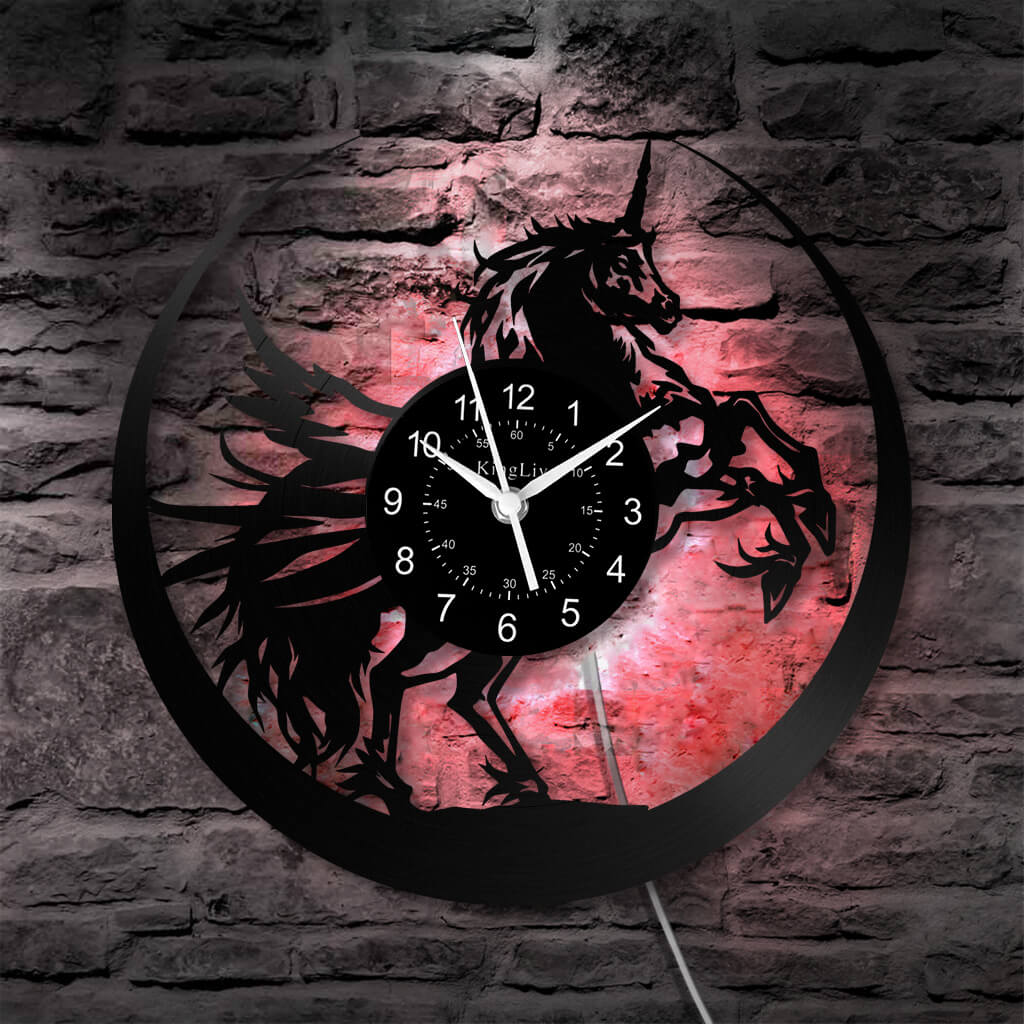 LED Vinyl Wall Clock | Unicorn | 12'' | 0306WPB