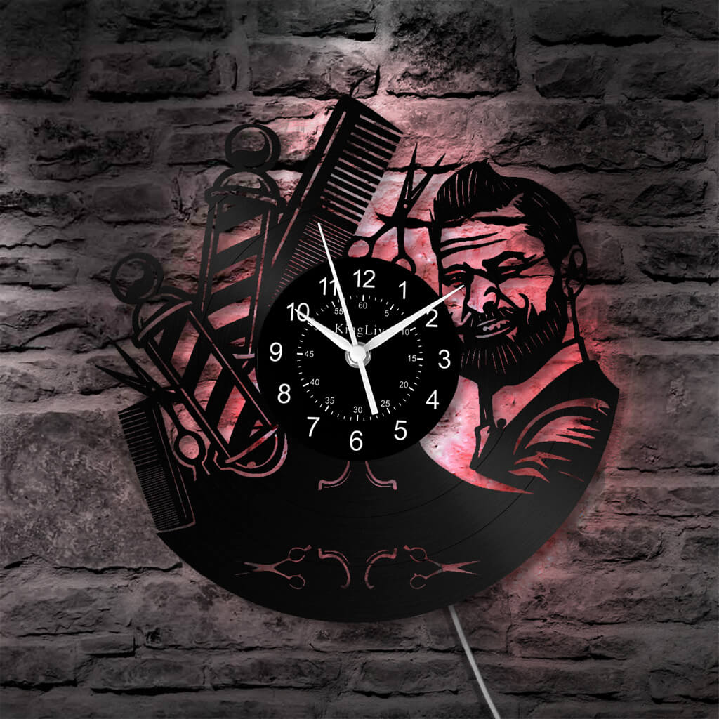 LED Vinyl Wall Clock | Nail Salon | Barber Shop | 12''