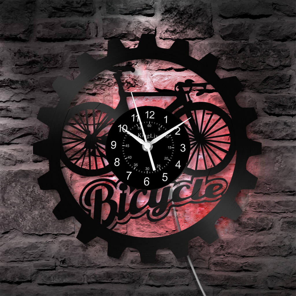 LED Vinyl Wall Clock | Bicycle | 12'' | 0258WPB