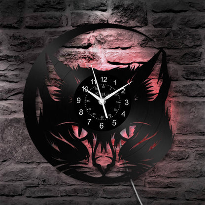 LED Vinyl Wall Clock | Cat | 12'' | 0138WPB