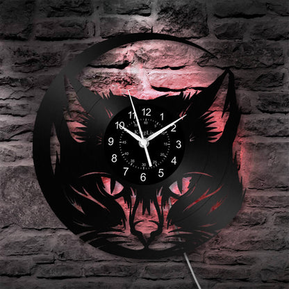 LED Vinyl Wall Clock | Cat | 12'' | 0138WPB