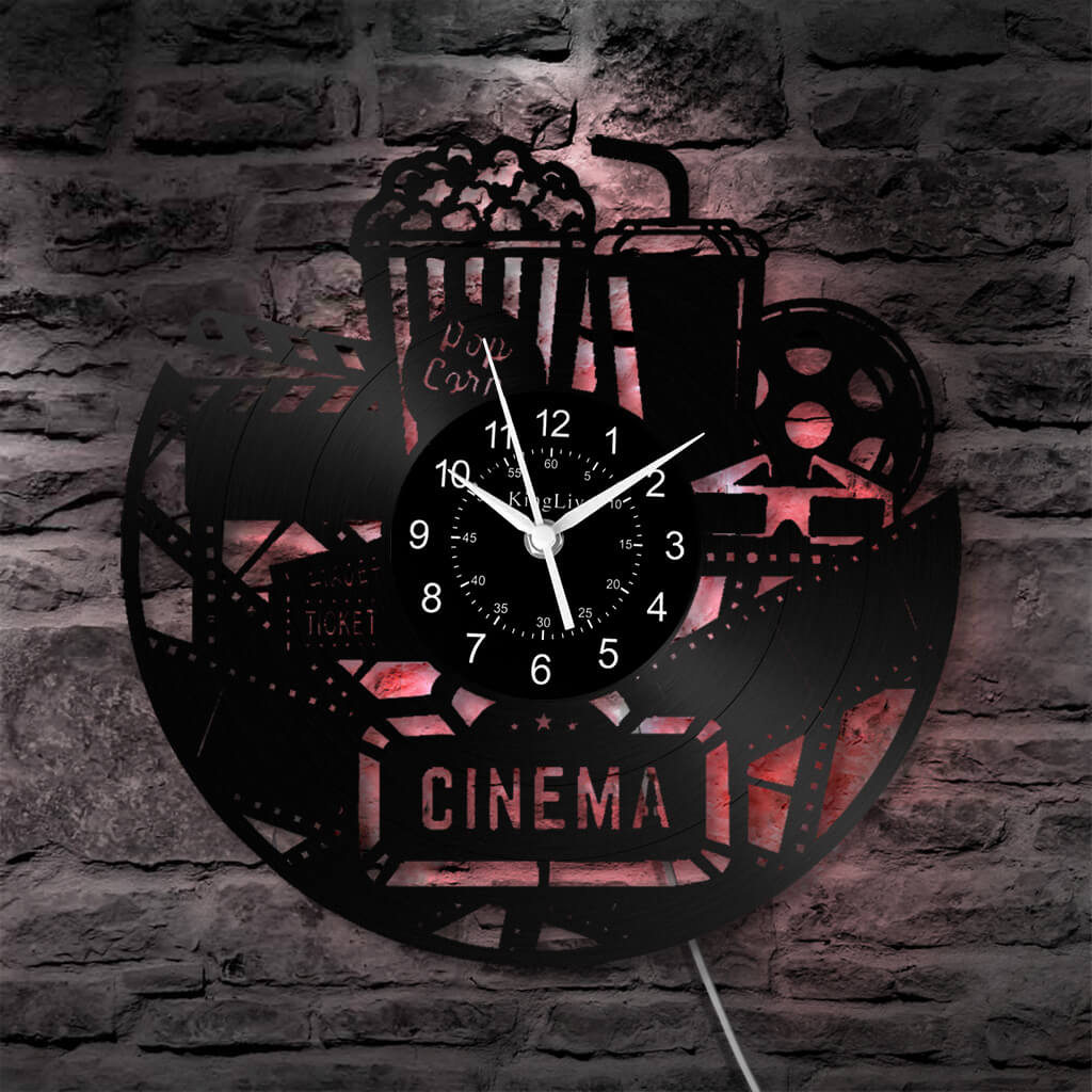 LED Vinyl Wall Clock | Cinema | 12'' | 0107WPB