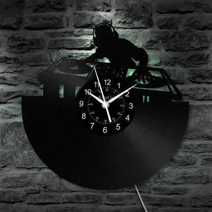 LED Vinyl Wall Clock | Custom DJ Name | 12''