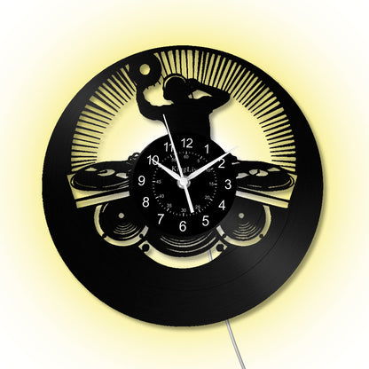 LED Vinyl Wall Clock | Custom DJ Name | 12''