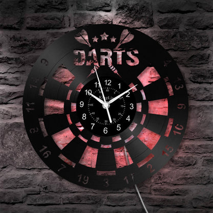 LED Vinyl Wall Clock | Darts | 12'' | 0254WPB
