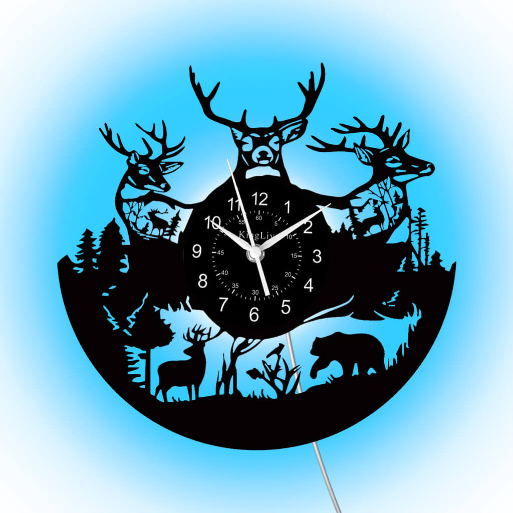 LED Vinyl Wall Clock | Moose Deer