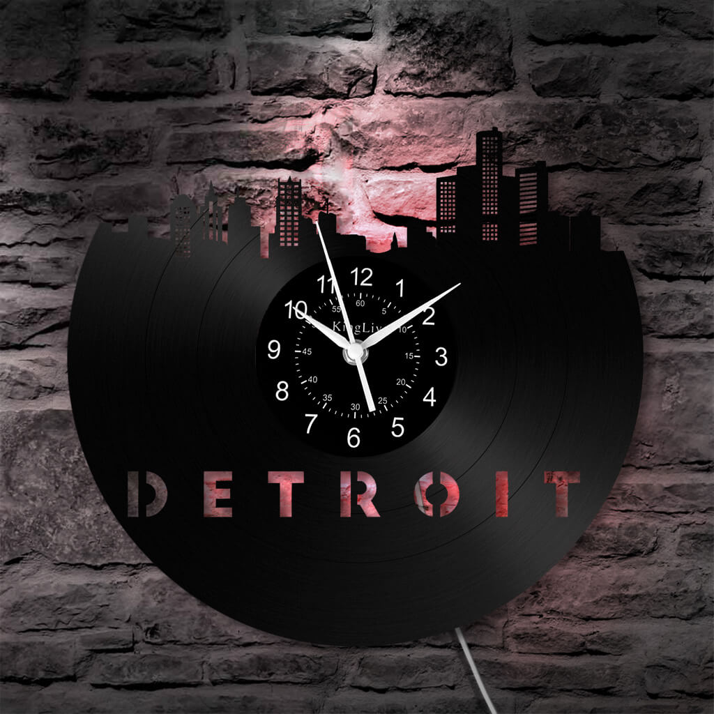 LED Vinyl Wall Clock | Detroit | 12'' | 0286WPB