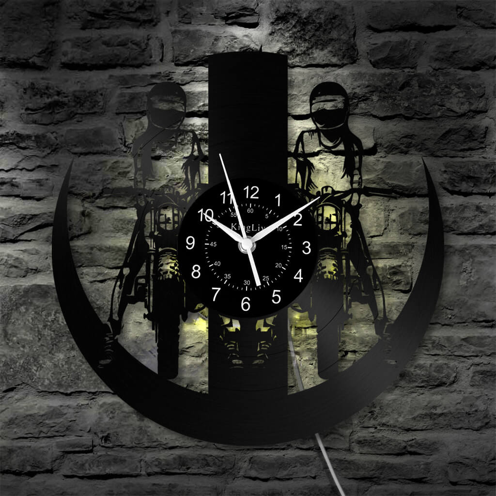 LED Vinyl Wall Clock | Dirt Bike Motocross | 12'' | 0327WPB